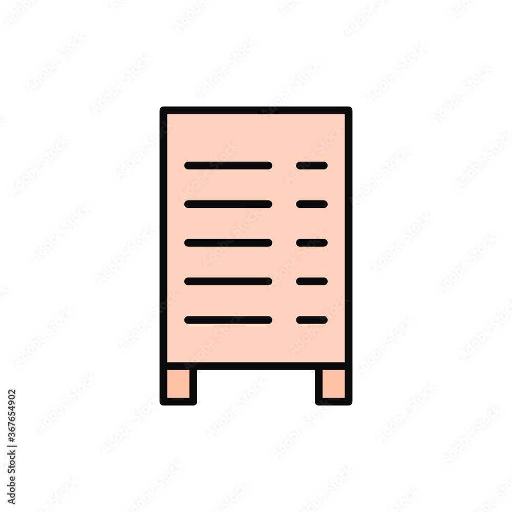 Poster menu, sign icon. simple color with outline vector elements of public catering icons for ui and ux, w