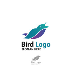 simple bird logo concept design template vector