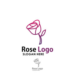 nature rose logo design template, nature logotype