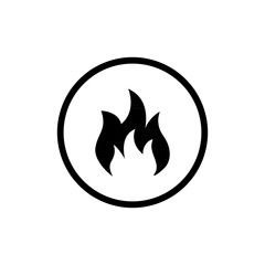 Fire icon isolated in the circle button