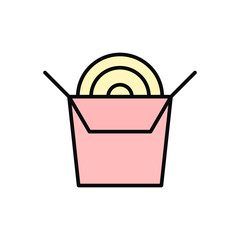 Spaghetti, food icon. Simple color with outline vector elements of public catering icons for ui and ux, website or mobile application