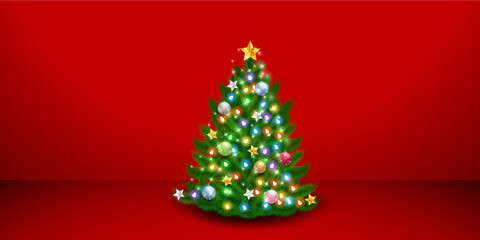 クリスマスツリー　冬　部屋　背景
