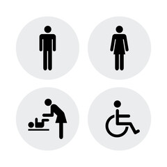 Set of toilet icon symbol vector