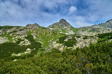 Obraz premium Beautiful panoramic aerial drone view of mountain in National Park High Tatra. northern Slovakia, Europe. Beautiful world.