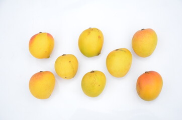 Naklejka na ściany i meble bunch the red yellow mango isolated in white background