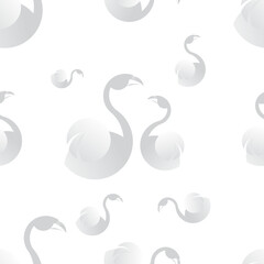 Modern design bird illustration pattern with long neck 