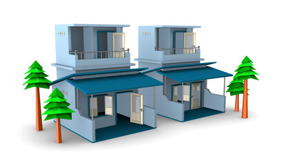 3d rendering building real estate property bakcground