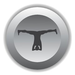 girl silhouette practising yoga in supported headstand pose