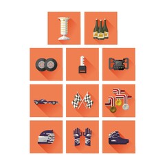 set of motor racing icons