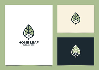 Home leaf logo inspiration design
