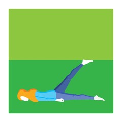 girl practising yoga in locust pose variation