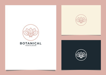 Flower logo design with line art style. logos can be used for spa, beauty salon, decoration, boutique, wellness, bloom, botanical