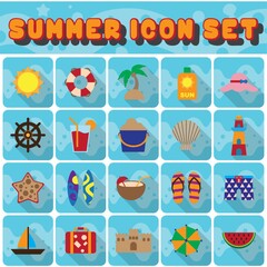 set of summer icons