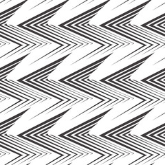 Seamless vector pattern of uneven black lines drawn with a pen in the form of corners or zigzag. Geometric pattern, texture for textiles or wallpaper. Stock vector.