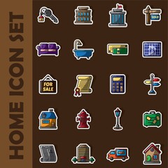 set of home icons