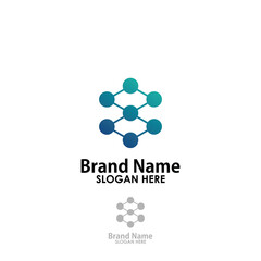 letter 8 digital logo design vector template, technology logotype