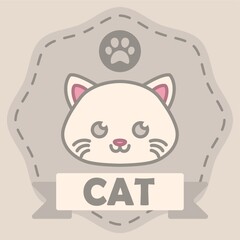 cat badge flat banner