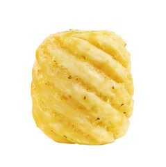peeled pineapple isolated on white background