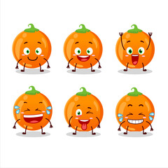 Cartoon character of halloween orange candy with smile expression