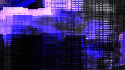 Digital painting of urban city landscape