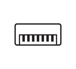 Piano icon flat style illustration logo template