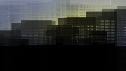 Digital painting of urban city landscape