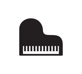 Piano icon flat style illustration logo template