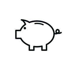 Piggy bank icon vector logo template
