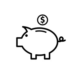 Piggy bank icon vector logo template