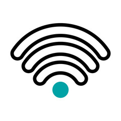 wifi signal icon, half line half color style