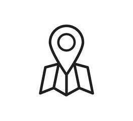 Pin located icon vector logo design template