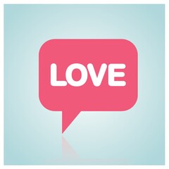 speech bubble with text love