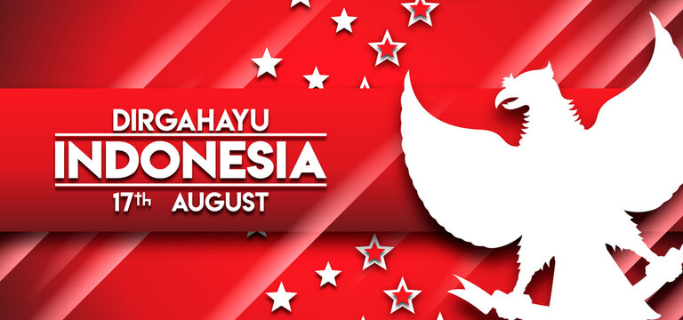 Happy Indonesia Independence Day. 17 august vector illustration