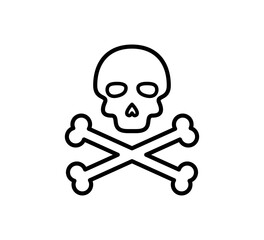 Pirate skull icon vector logo design template