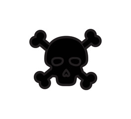 Pirate skull icon vector logo design template