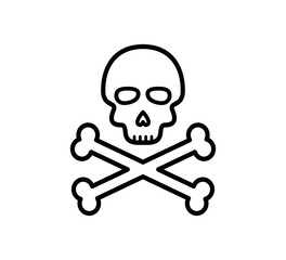 Pirate skull icon vector logo design template