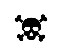 Pirate skull icon vector logo design template