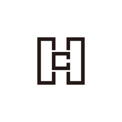 Obraz premium letter hc geometric simple construction logo vector