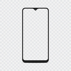 Smartphone Mockup with empty screen. Smartphone with transparent screen, Vector.