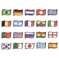 set of country flag icons