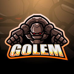 Golem mascot esport logo design