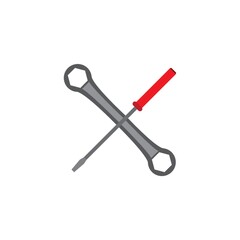 wrench and a screwdriver