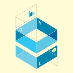 cube geometric infographic