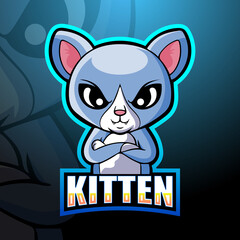Kitten mascot esport logo design
