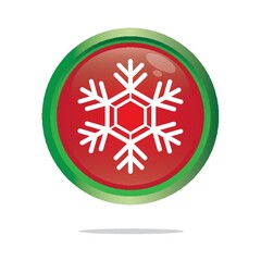 Fototapeta premium snowflake symbol button