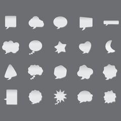 set of speech and thought bubble icons