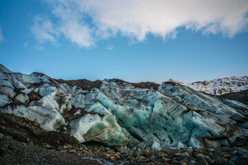 The big blue glacier in Vatnajokull National Park, in Iceland.