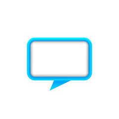 Naklejka premium speech bubble square shape blue color for message, copy space, dialog chat box modern, speech balloon graphic for text chat and conversation sign, speech bubble symbol for banner background