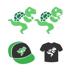 turtle run logo vector illustration