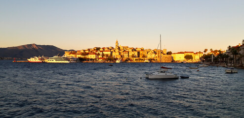 Obraz premium Korčula Sunset At Adriatic Sea